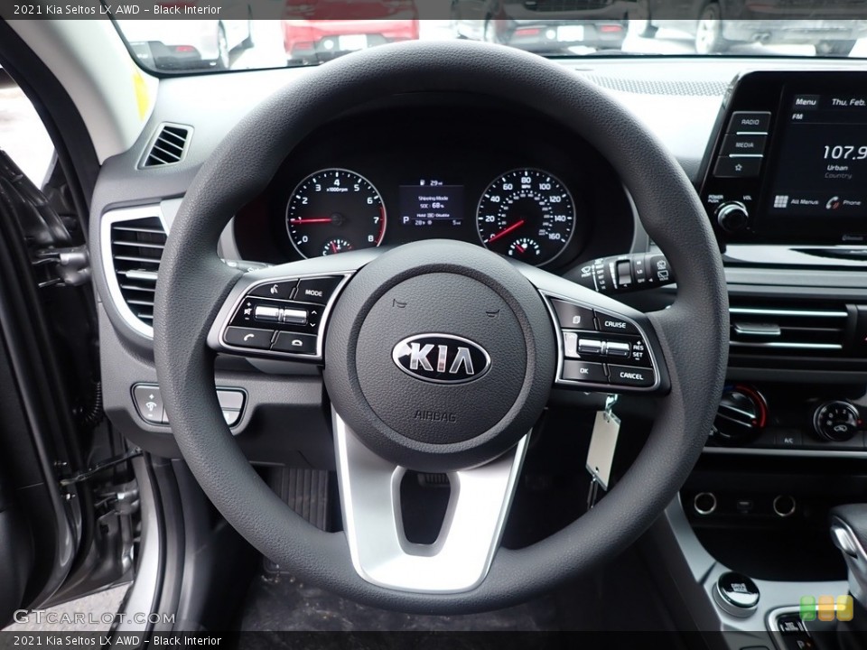 Black Interior Steering Wheel for the 2021 Kia Seltos LX AWD #137384385