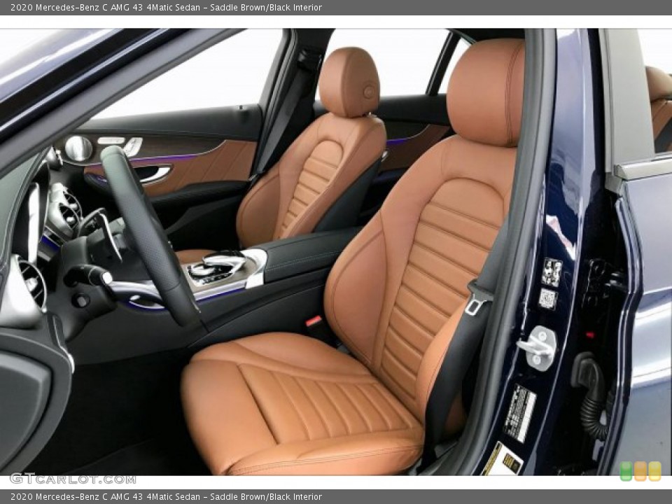 Saddle Brown/Black Interior Front Seat for the 2020 Mercedes-Benz C AMG 43 4Matic Sedan #137391664