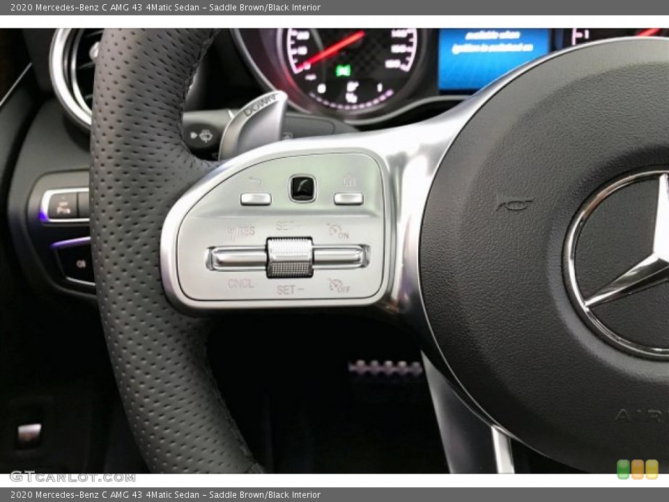 Saddle Brown/Black Interior Steering Wheel for the 2020 Mercedes-Benz C AMG 43 4Matic Sedan #137391739
