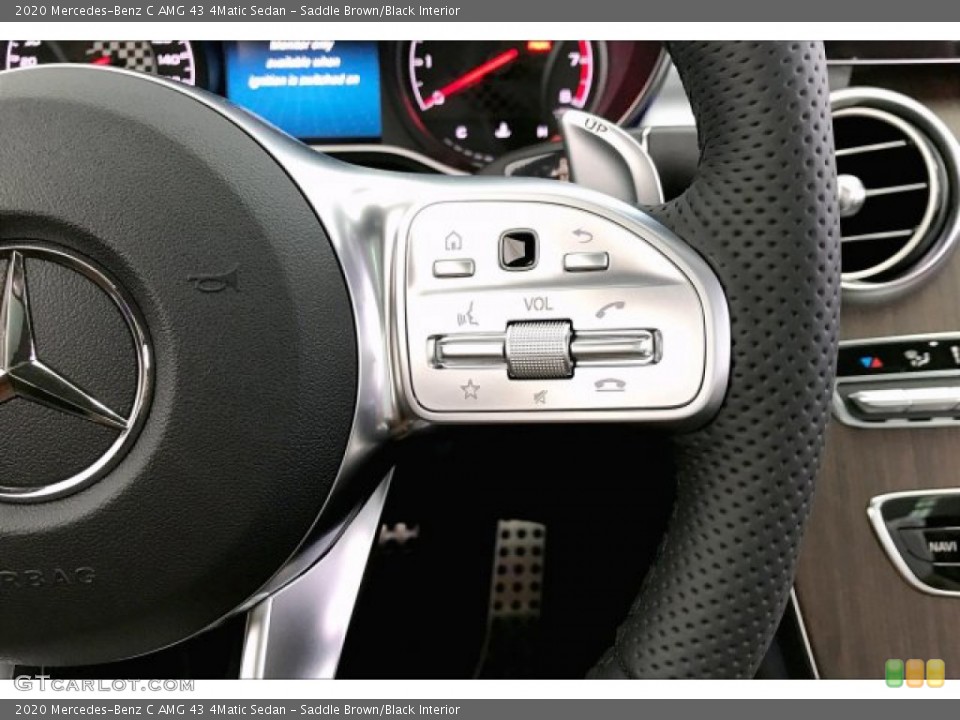 Saddle Brown/Black Interior Steering Wheel for the 2020 Mercedes-Benz C AMG 43 4Matic Sedan #137391757