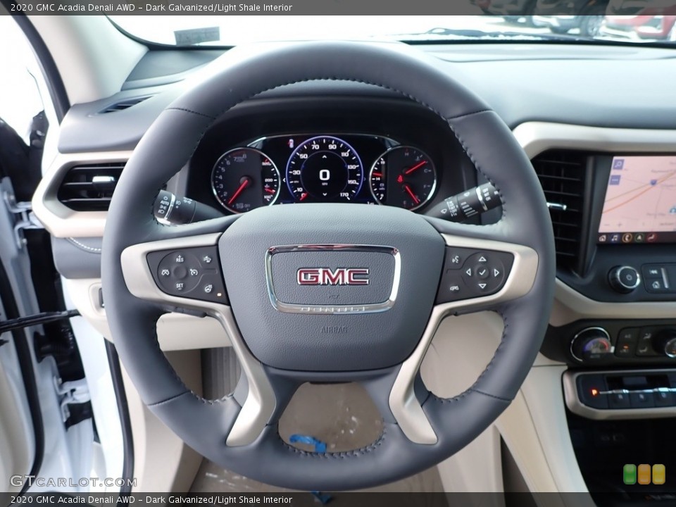 Dark Galvanized/Light Shale Interior Steering Wheel for the 2020 GMC Acadia Denali AWD #137408517