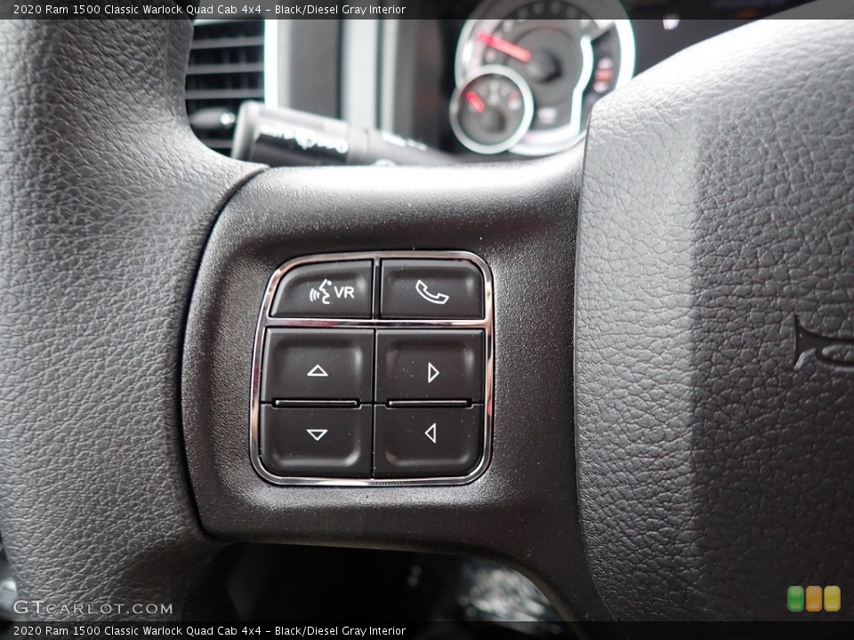 Black/Diesel Gray Interior Steering Wheel for the 2020 Ram 1500 Classic Warlock Quad Cab 4x4 #137423860