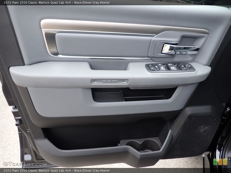 Black/Diesel Gray Interior Door Panel for the 2020 Ram 1500 Classic Warlock Quad Cab 4x4 #137424214