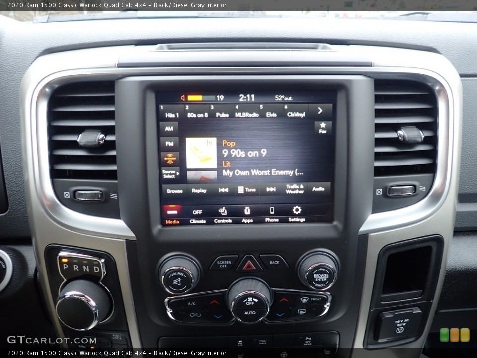 Black/Diesel Gray Interior Controls for the 2020 Ram 1500 Classic Warlock Quad Cab 4x4 #137424286