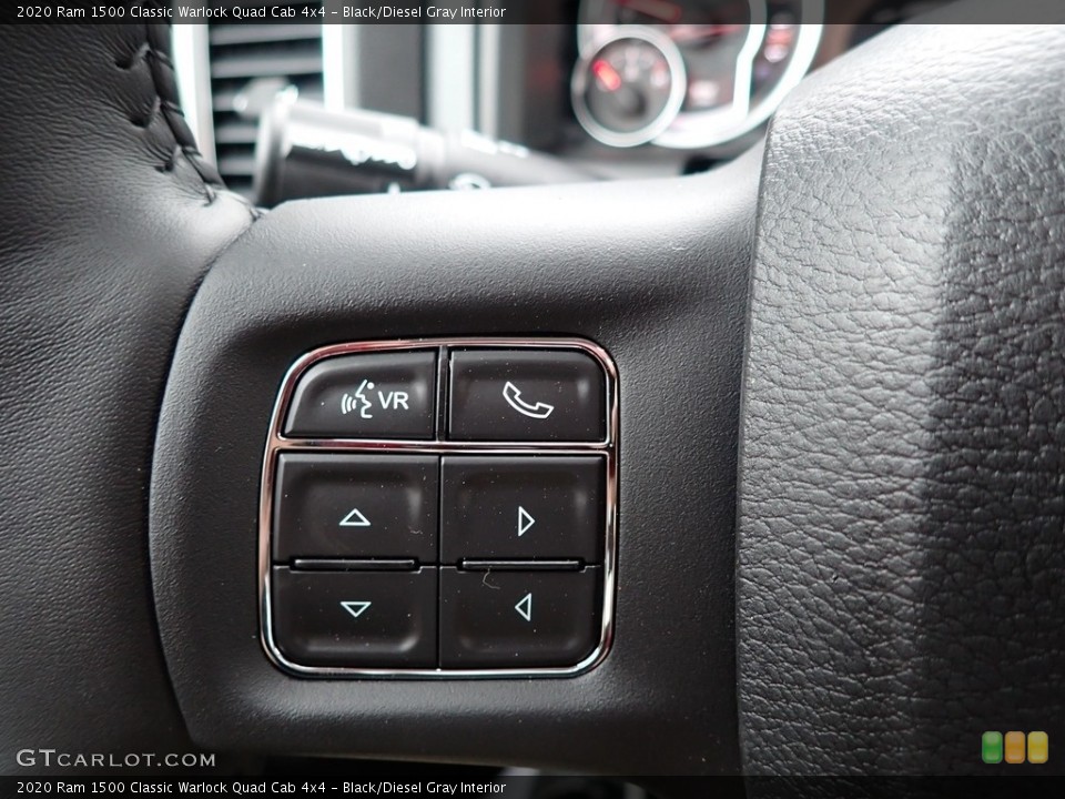 Black/Diesel Gray Interior Steering Wheel for the 2020 Ram 1500 Classic Warlock Quad Cab 4x4 #137424373
