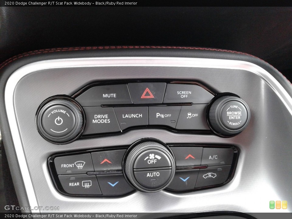 Black/Ruby Red Interior Controls for the 2020 Dodge Challenger R/T Scat Pack Widebody #137431198