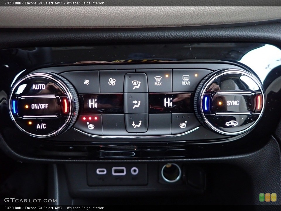 Whisper Beige Interior Controls for the 2020 Buick Encore GX Select AWD #137438789