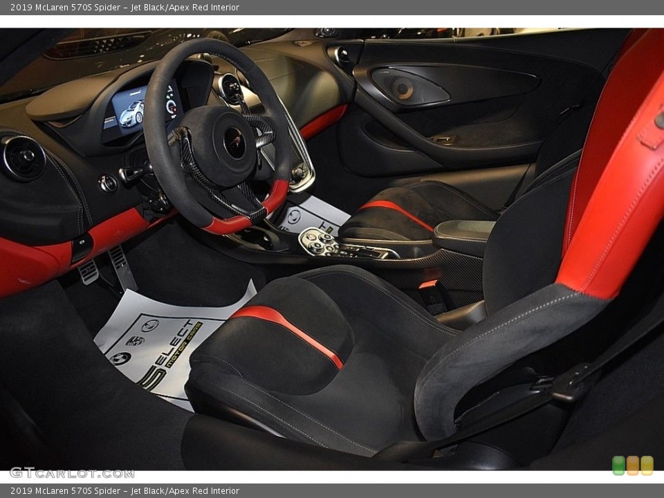 Jet Black/Apex Red Interior Front Seat for the 2019 McLaren 570S Spider #137466282