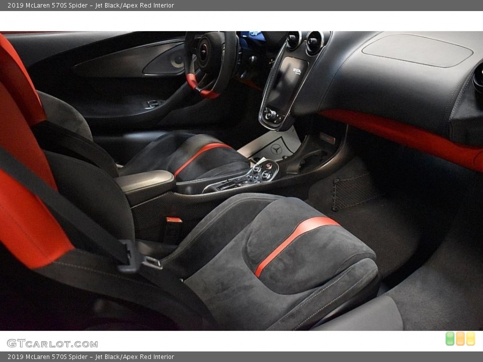 Jet Black/Apex Red 2019 McLaren 570S Interiors