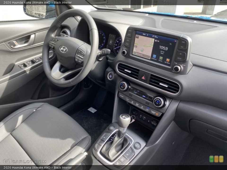 Black Interior Dashboard for the 2020 Hyundai Kona Ultimate AWD #137476029