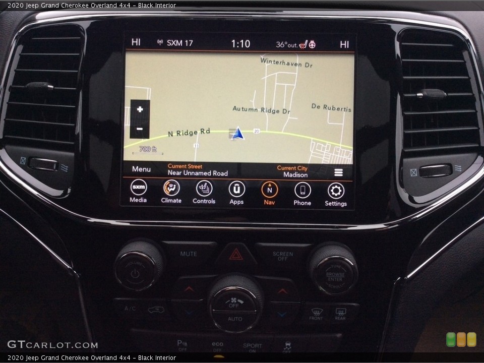 Black Interior Navigation for the 2020 Jeep Grand Cherokee Overland 4x4 #137495921