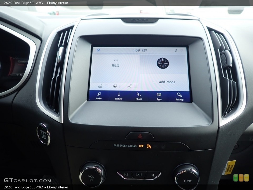 Ebony Interior Controls for the 2020 Ford Edge SEL AWD #137518077