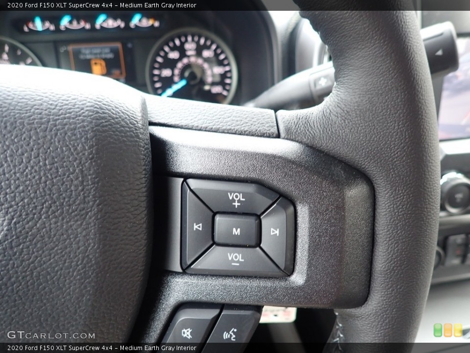 Medium Earth Gray Interior Steering Wheel for the 2020 Ford F150 XLT SuperCrew 4x4 #137518482