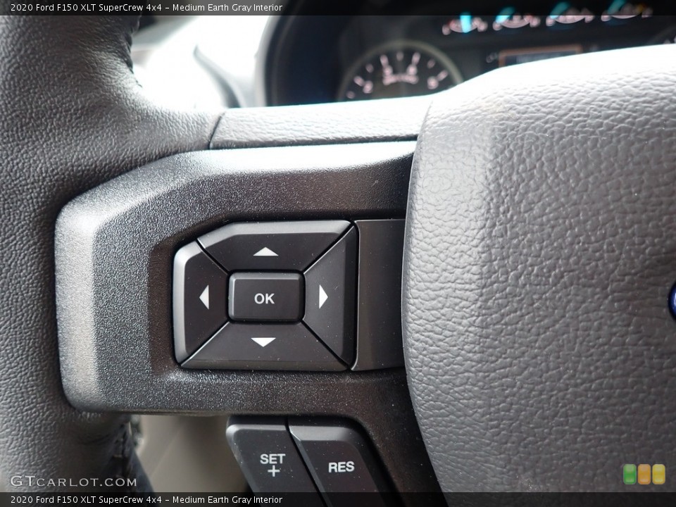 Medium Earth Gray Interior Steering Wheel for the 2020 Ford F150 XLT SuperCrew 4x4 #137518512
