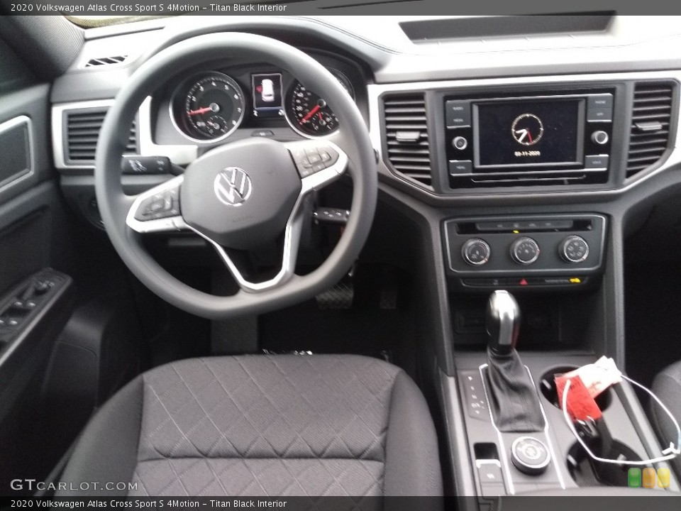 Titan Black Interior Dashboard for the 2020 Volkswagen Atlas Cross Sport S 4Motion #137544573