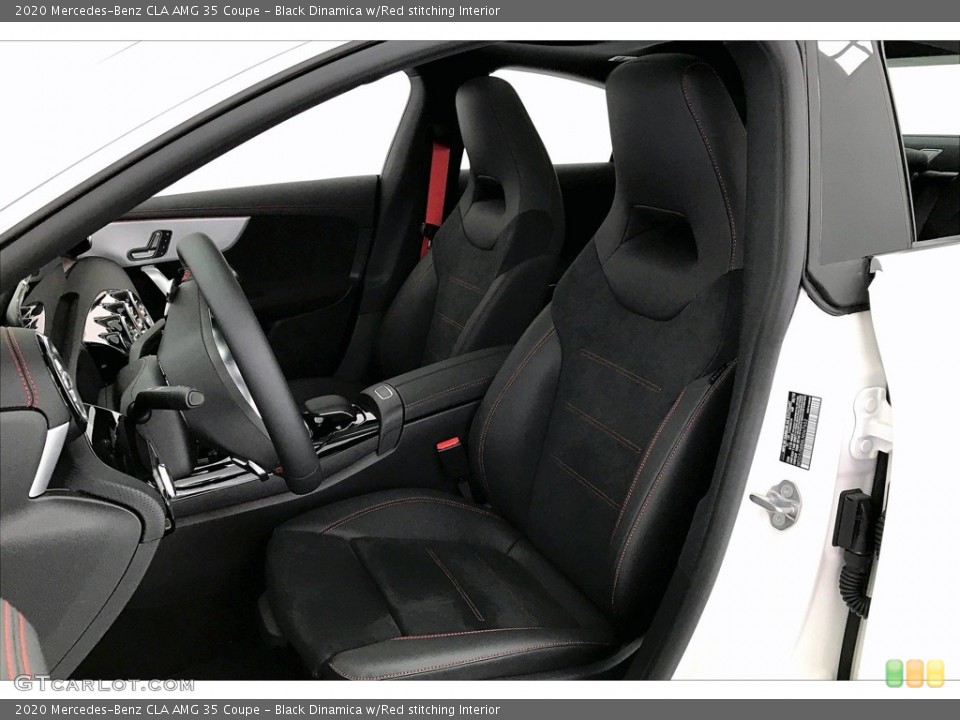 Black Dinamica w/Red stitching Interior Front Seat for the 2020 Mercedes-Benz CLA AMG 35 Coupe #137547987
