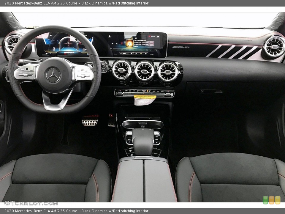 Black Dinamica w/Red stitching Interior Dashboard for the 2020 Mercedes-Benz CLA AMG 35 Coupe #137548110