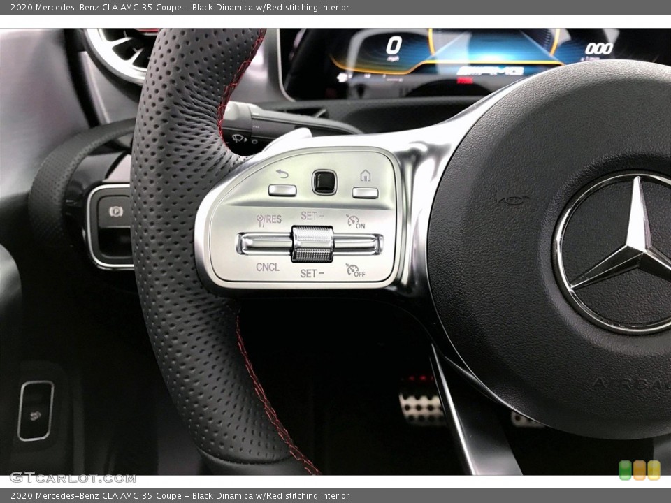 Black Dinamica w/Red stitching Interior Steering Wheel for the 2020 Mercedes-Benz CLA AMG 35 Coupe #137548137