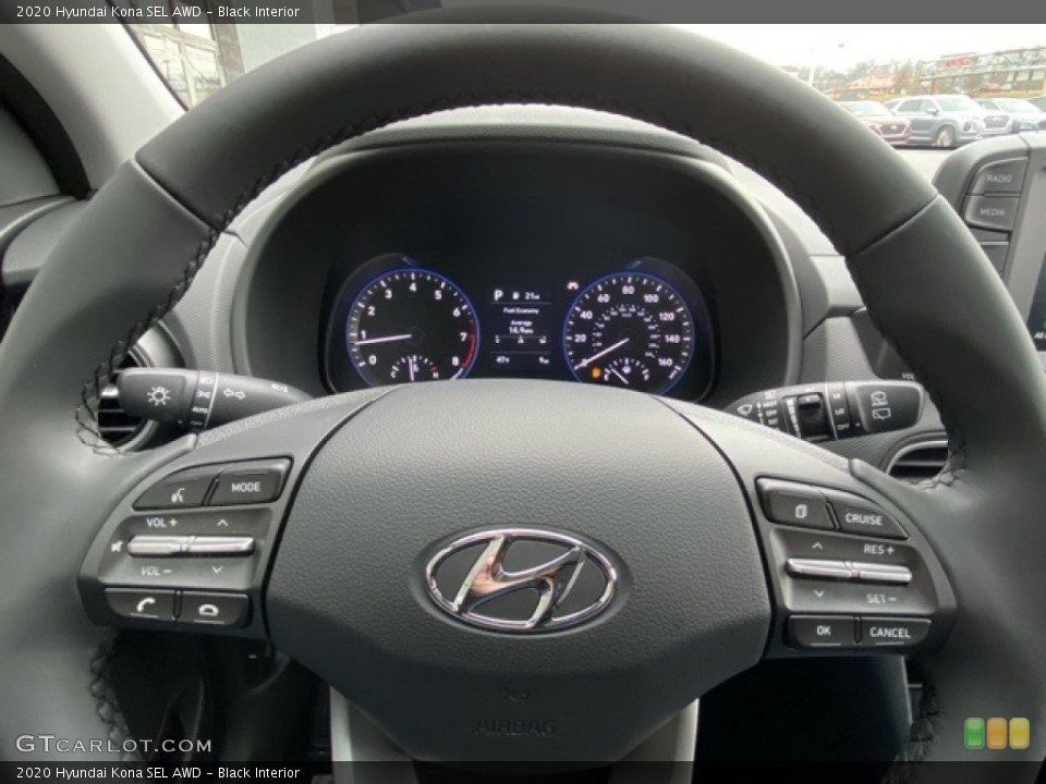 Black Interior Steering Wheel for the 2020 Hyundai Kona SEL AWD #137552338