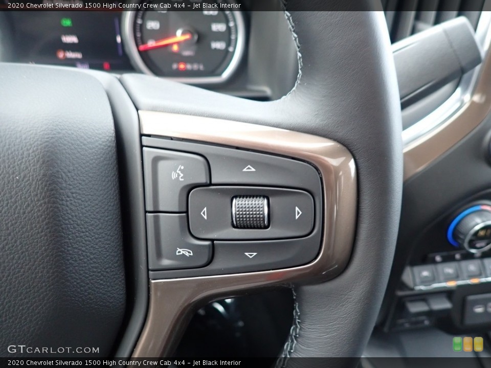 Jet Black Interior Steering Wheel for the 2020 Chevrolet Silverado 1500 High Country Crew Cab 4x4 #137553552