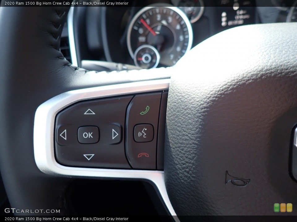 Black/Diesel Gray Interior Steering Wheel for the 2020 Ram 1500 Big Horn Crew Cab 4x4 #137563420