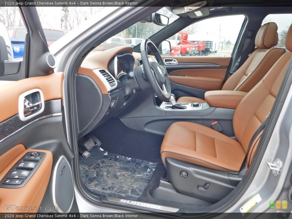 Dark Sienna Brown/Black Interior Front Seat for the 2020 Jeep Grand Cherokee Summit 4x4 #137569606