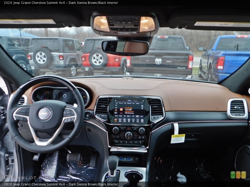 Dark Sienna Brown/Black Interior Dashboard for the 2020 Jeep Grand Cherokee Summit 4x4 #137569627