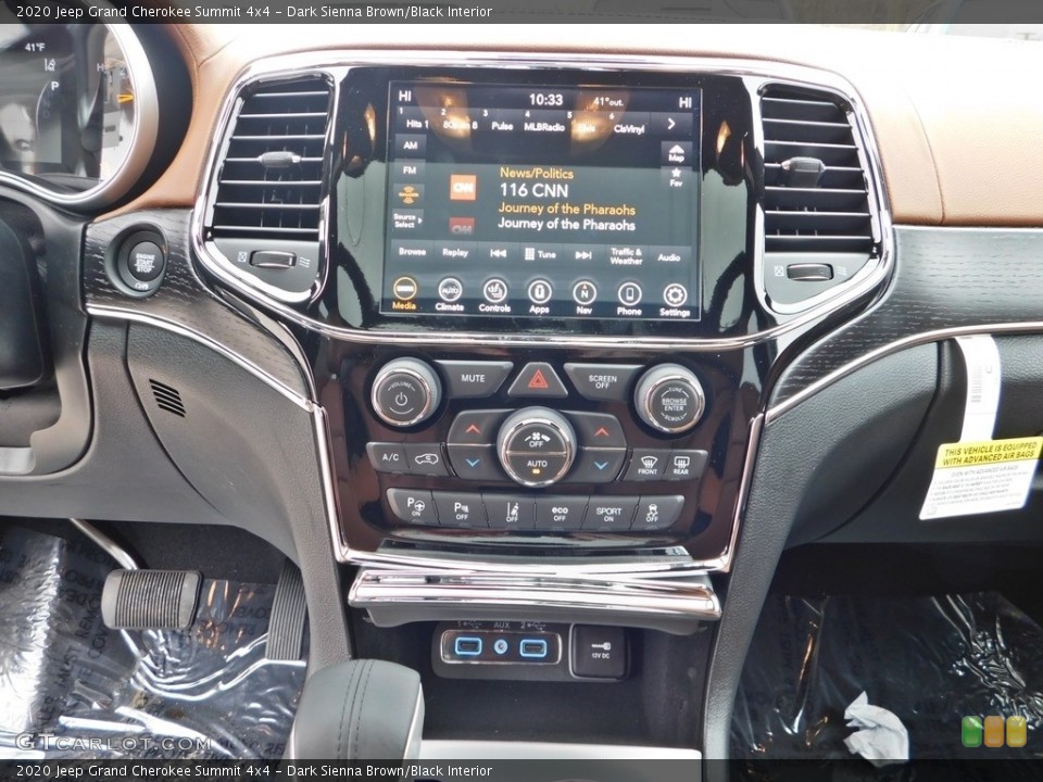 Dark Sienna Brown/Black Interior Controls for the 2020 Jeep Grand Cherokee Summit 4x4 #137569648