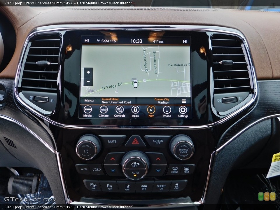 Dark Sienna Brown/Black Interior Navigation for the 2020 Jeep Grand Cherokee Summit 4x4 #137569696