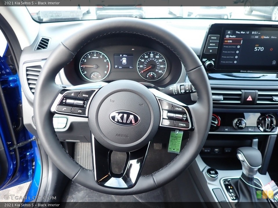 Black Interior Steering Wheel for the 2021 Kia Seltos S #137570599