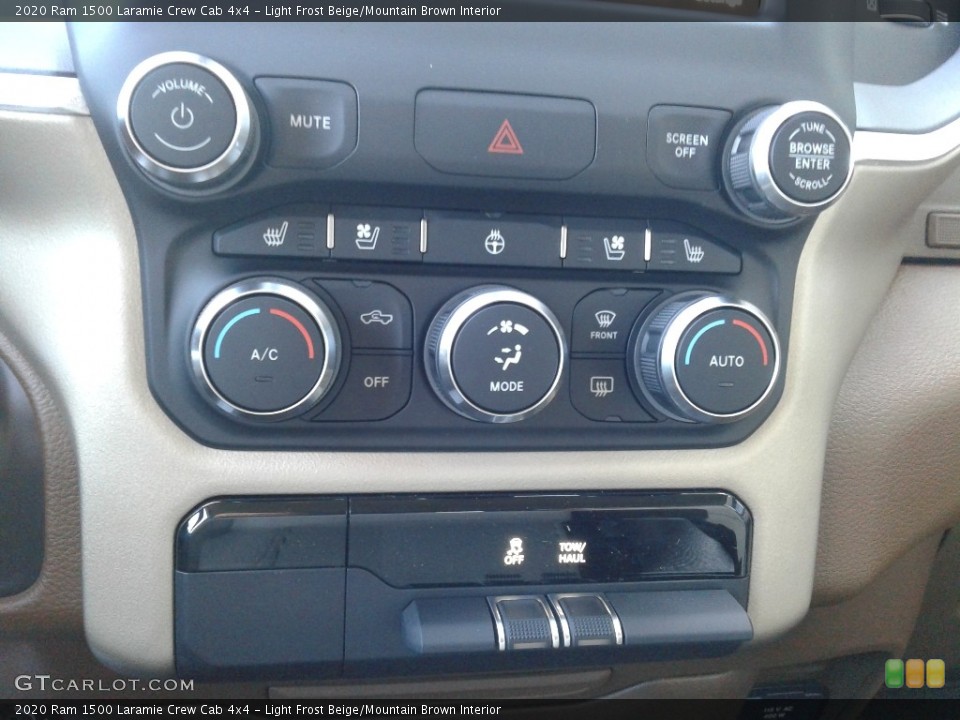 Light Frost Beige/Mountain Brown Interior Controls for the 2020 Ram 1500 Laramie Crew Cab 4x4 #137575090