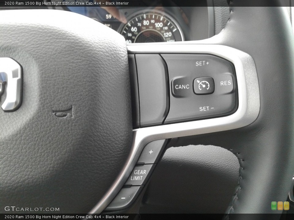 Black Interior Steering Wheel for the 2020 Ram 1500 Big Horn Night Edition Crew Cab 4x4 #137602046