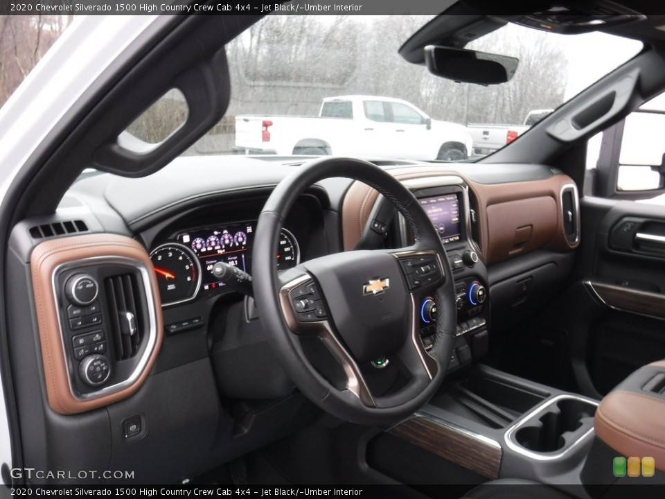 Jet Black/­Umber Interior Dashboard for the 2020 Chevrolet Silverado 1500 High Country Crew Cab 4x4 #137620659