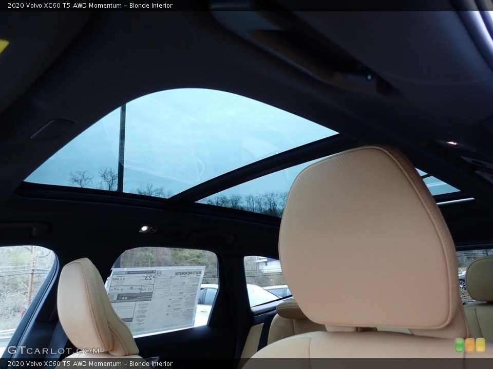 Blonde Interior Sunroof for the 2020 Volvo XC60 T5 AWD Momentum #137648477