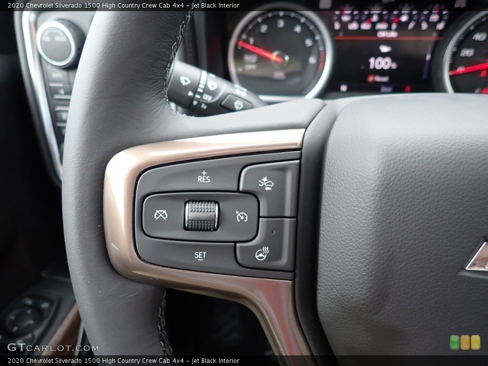 Jet Black Interior Steering Wheel for the 2020 Chevrolet Silverado 1500 High Country Crew Cab 4x4 #137658069