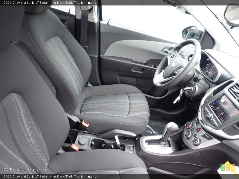 Jet Black/Dark Titanium Interior Front Seat for the 2020 Chevrolet Sonic LT Sedan #137659410
