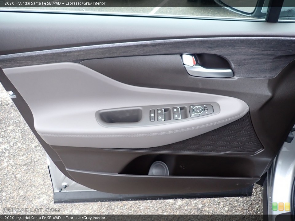 Espresso/Gray Interior Door Panel for the 2020 Hyundai Santa Fe SE AWD #137668359