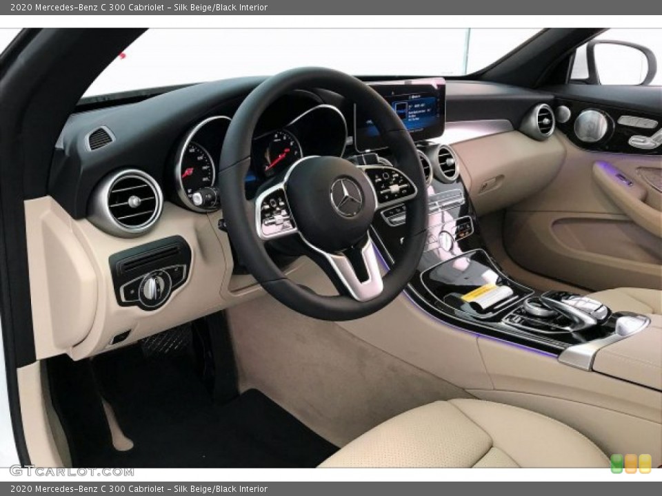 Silk Beige/Black Interior Dashboard for the 2020 Mercedes-Benz C 300 Cabriolet #137708227