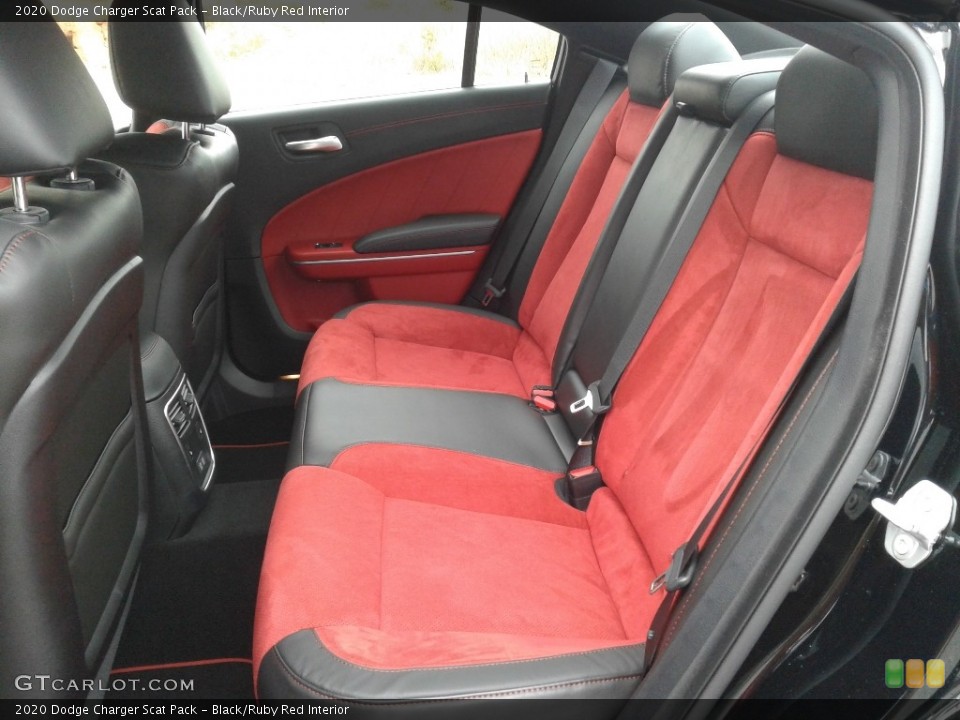 Black/Ruby Red Interior Rear Seat for the 2020 Dodge Charger Scat Pack #137719146