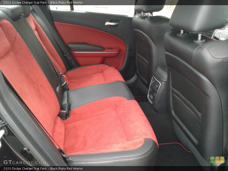 Black/Ruby Red Interior Rear Seat for the 2020 Dodge Charger Scat Pack #137719198