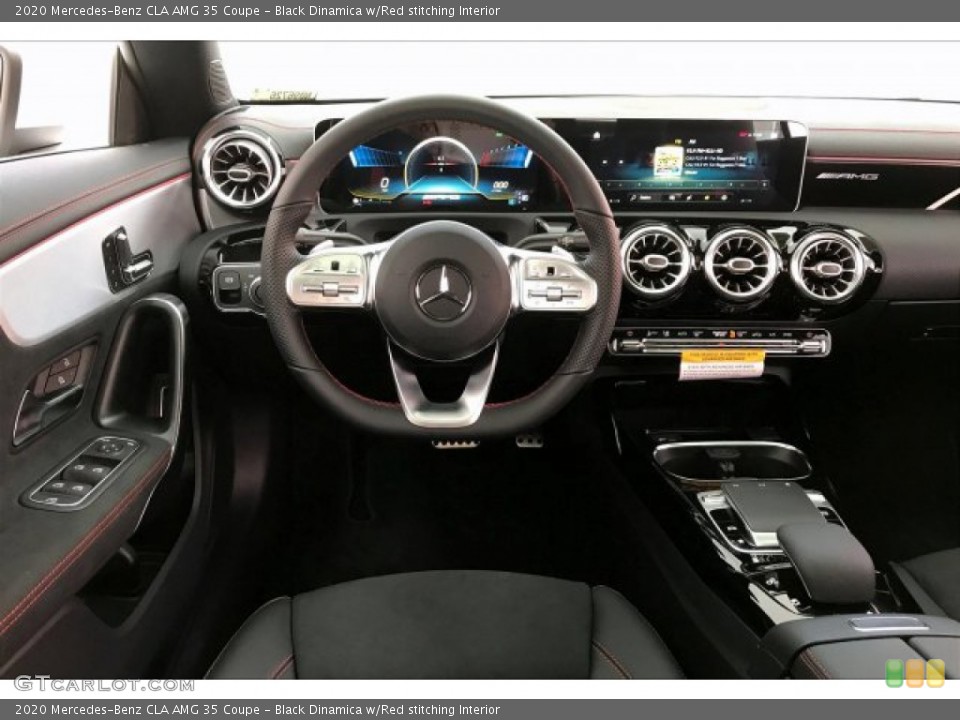 Black Dinamica w/Red stitching Interior Dashboard for the 2020 Mercedes-Benz CLA AMG 35 Coupe #137773832