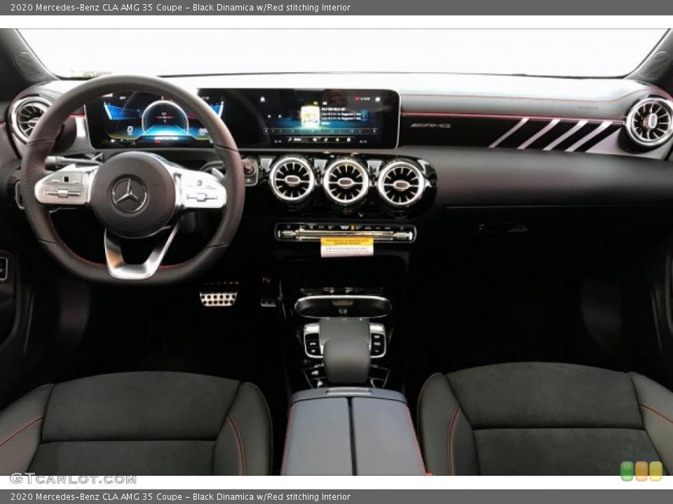 Black Dinamica w/Red stitching Interior Dashboard for the 2020 Mercedes-Benz CLA AMG 35 Coupe #137774057