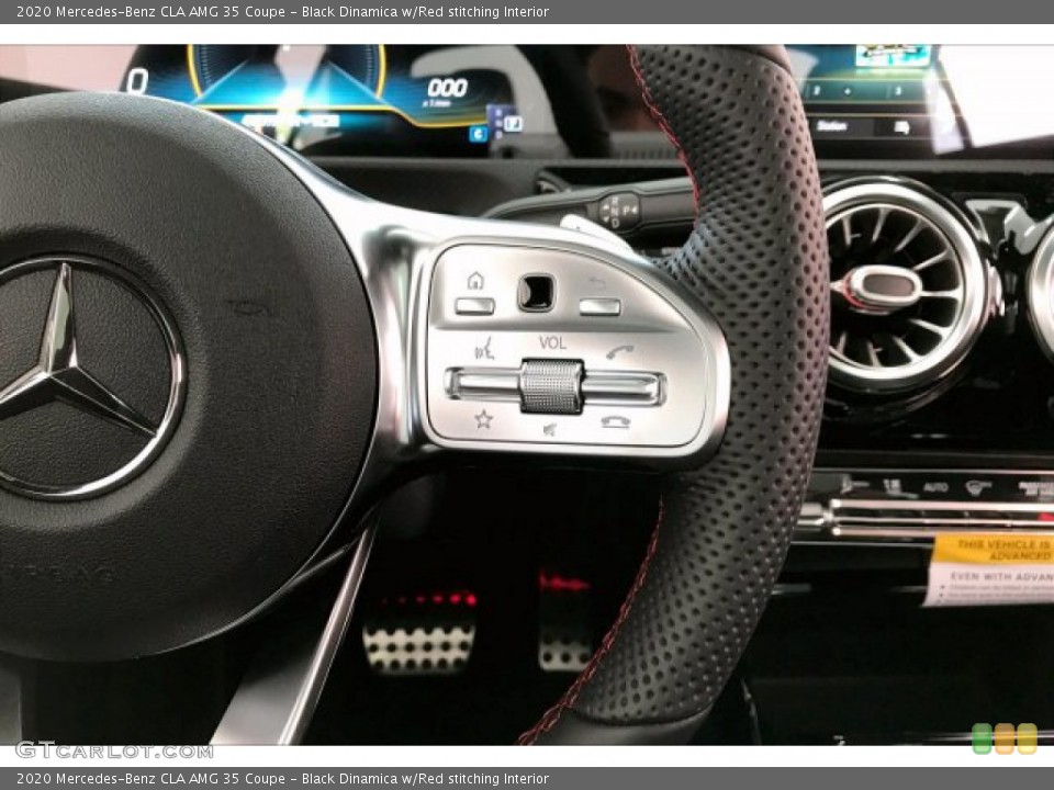 Black Dinamica w/Red stitching Interior Steering Wheel for the 2020 Mercedes-Benz CLA AMG 35 Coupe #137774084