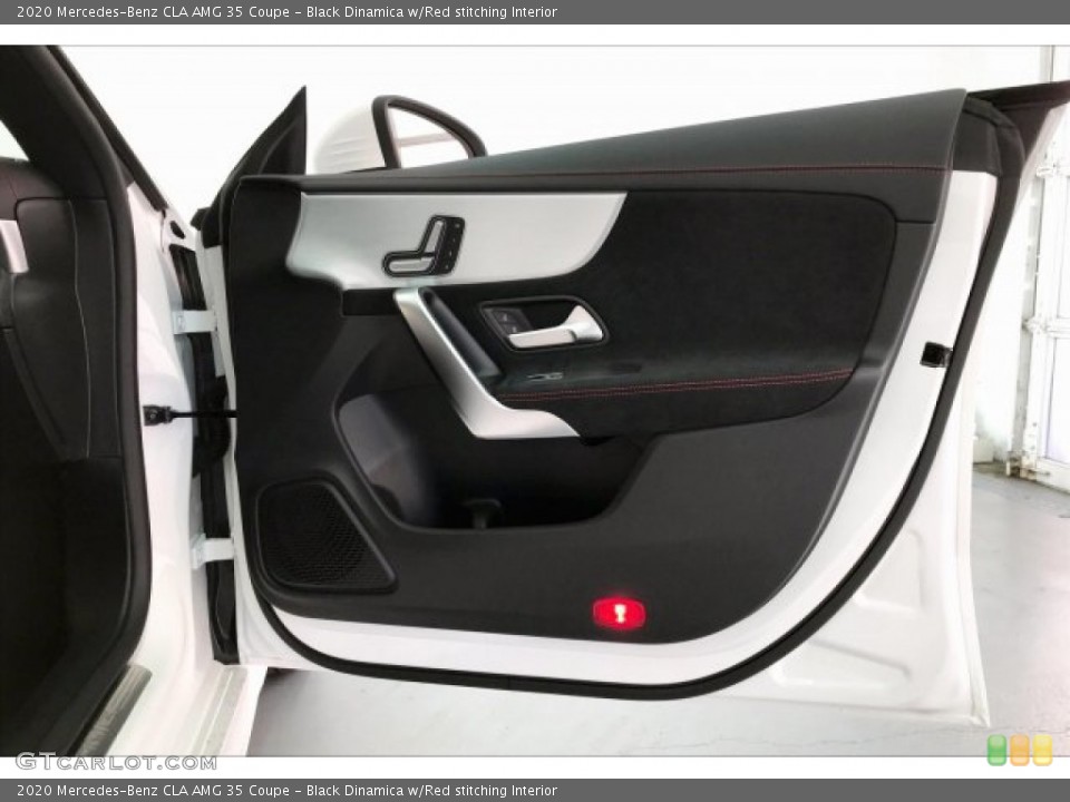 Black Dinamica w/Red stitching Interior Door Panel for the 2020 Mercedes-Benz CLA AMG 35 Coupe #137774252