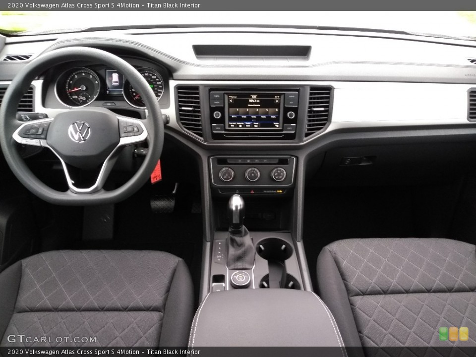 Titan Black Interior Dashboard for the 2020 Volkswagen Atlas Cross Sport S 4Motion #137780826