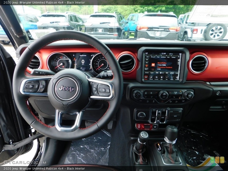 Black Interior Dashboard for the 2020 Jeep Wrangler Unlimited Rubicon 4x4 #138187571