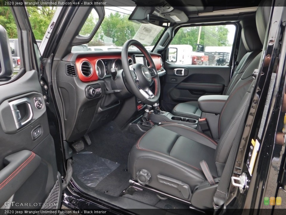 Black Interior Front Seat for the 2020 Jeep Wrangler Unlimited Rubicon 4x4 #138187719