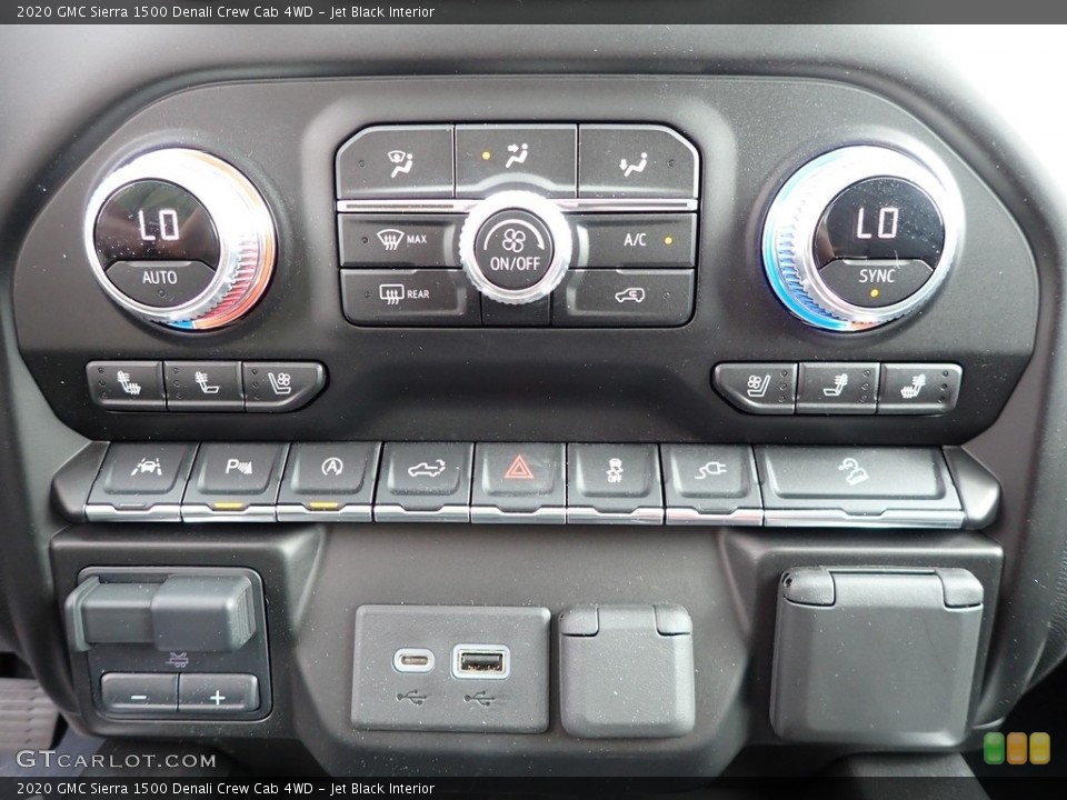 Jet Black Interior Controls for the 2020 GMC Sierra 1500 Denali Crew Cab 4WD #138192105
