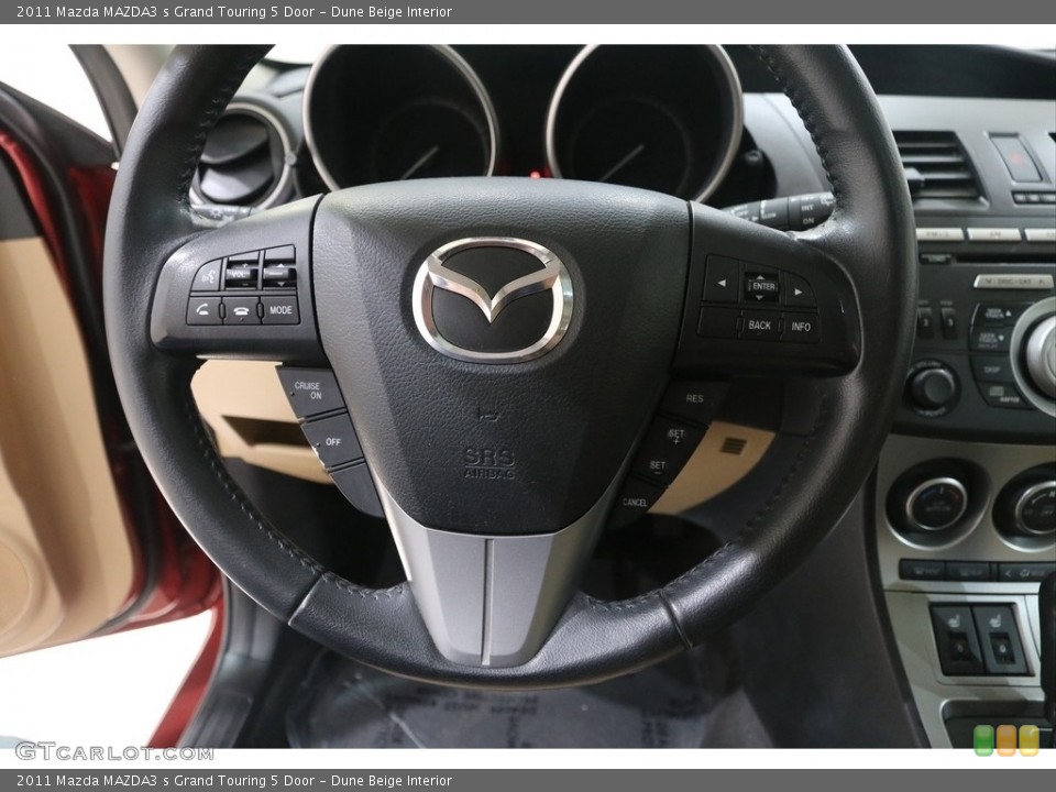 Dune Beige Interior Steering Wheel for the 2011 Mazda MAZDA3 s Grand Touring 5 Door #138194211