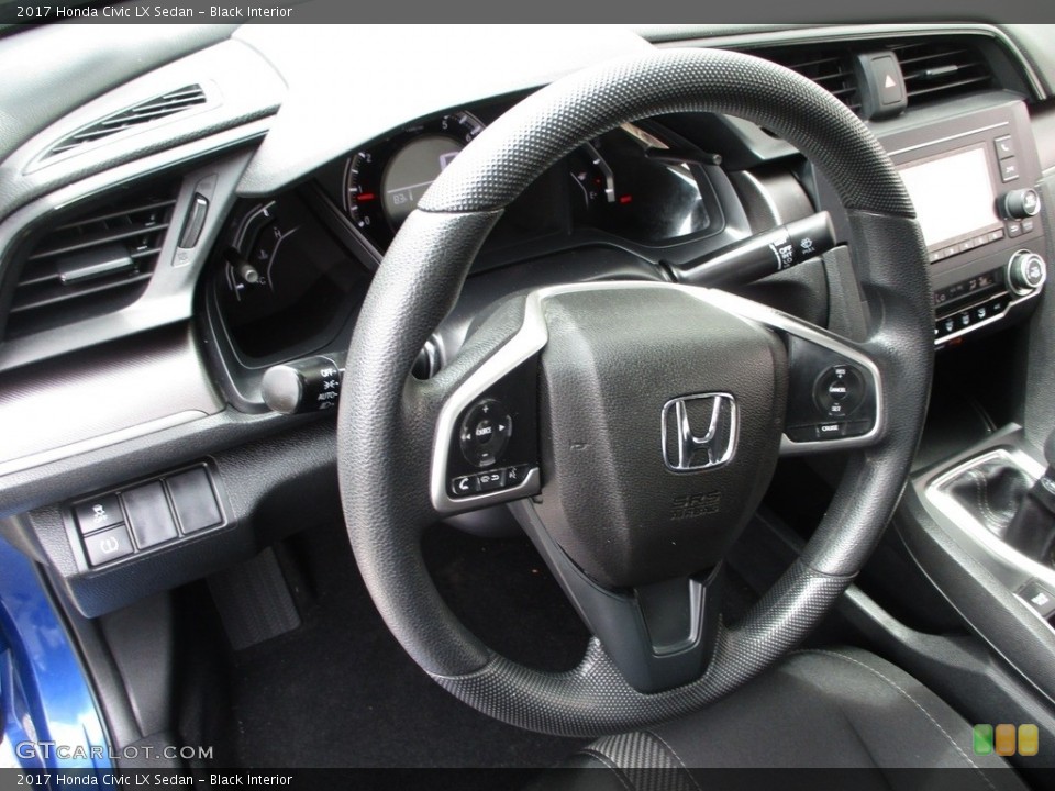Black Interior Steering Wheel for the 2017 Honda Civic LX Sedan #138197553